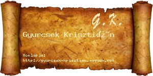 Gyurcsek Krisztián névjegykártya